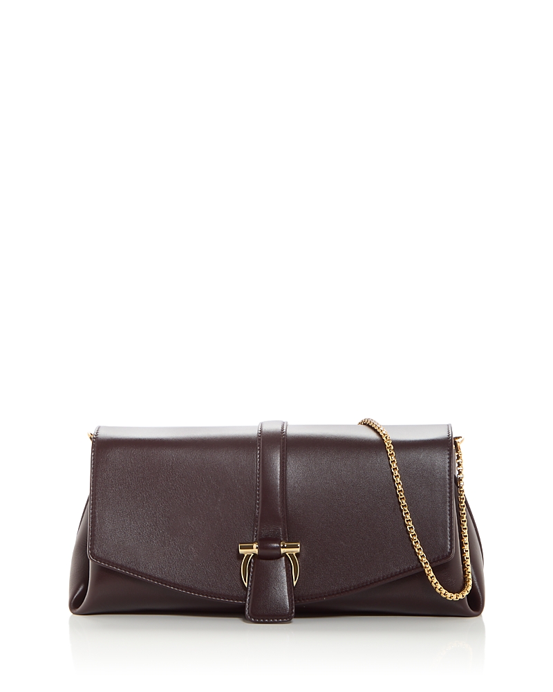 Ferragamo Shoulder Bag With Chain Strap And Gold-tone Hardware In Brown
