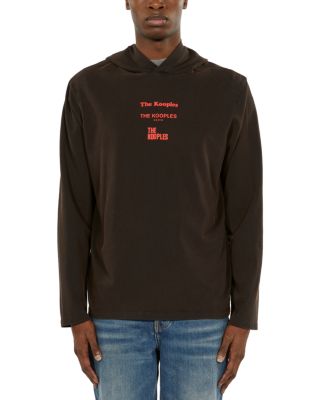 The Kooples Hooded Long Sleeve Logo Tee