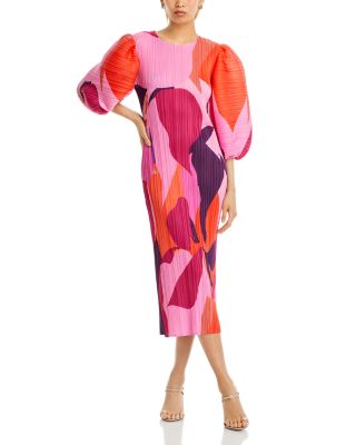 Nancy Yang - Puff Sleeve Column Dress