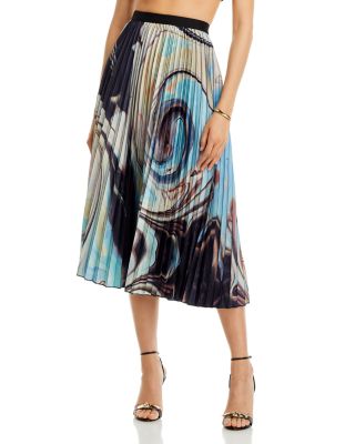 Nancy Yang Printed Pleated Skirt