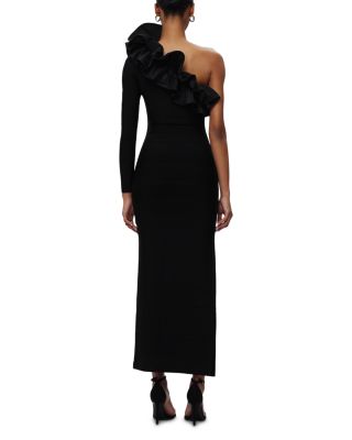 Asymmetric Ruffled Gown