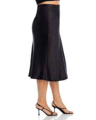 Satin Midi Slip Skirt - Exclusive