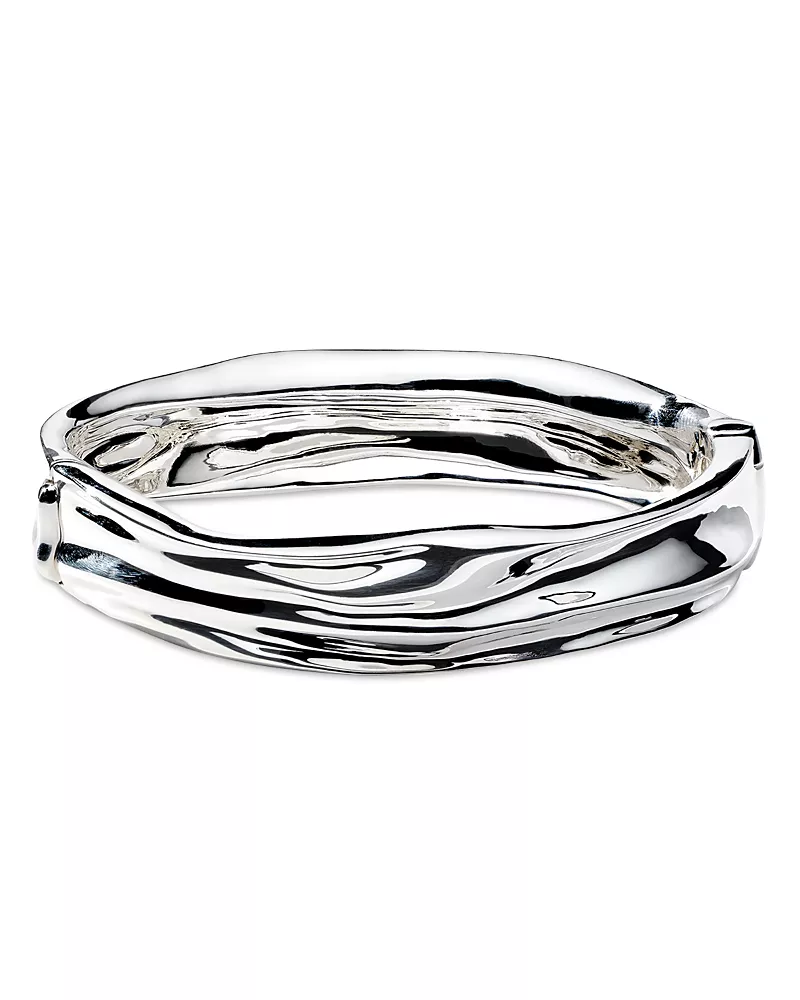 Ippolita Sterling Silver 925 Classico Crush Thin Hinged Bangle Bracelet