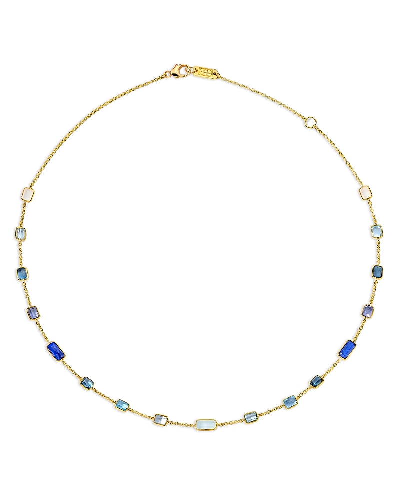 Ippolita 18k Yellow Gold Rock Candy Multi Stone Gelato Confetti Collar Necklace, 16-18 In Blue/gold