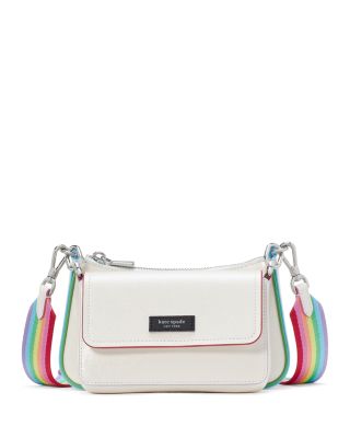 kate spade new york Double Up Rainbow Trim Saffiano Leather Crossbody