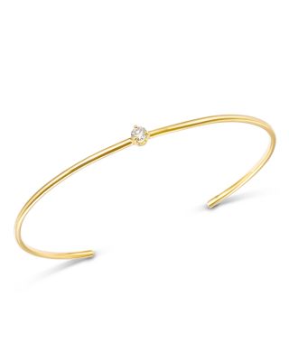 Zoë Chicco - 14K Yellow Gold Prong Diamond Cuff, 0.10 ct. t.w.