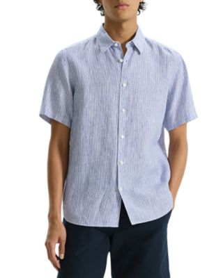 Theory - Irving Linen Stripe Standard Fit Button Down Shirt