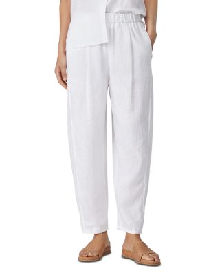 Eileen Fisher Linen Pleated Ankle Lantern Pants