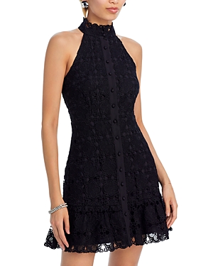 Shop Aqua Lace Mini Shirt Dress - 100% Exclusive In Black