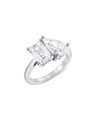 Bloomingdale's Fine Collection - Certified Diamond Lab Grown Pear & Emerald Cut Toi Et Moi Engagement Ring in 18K White Gold, 4.0 ct. t.w.