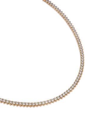 Certified Diamond Tennis Necklace in 14K Yellow Gold, 5.50 tcw