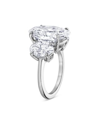 Certified Lab Grown Oval Diamond Engagement Ring in 18K White Gold, 10.45 tcw