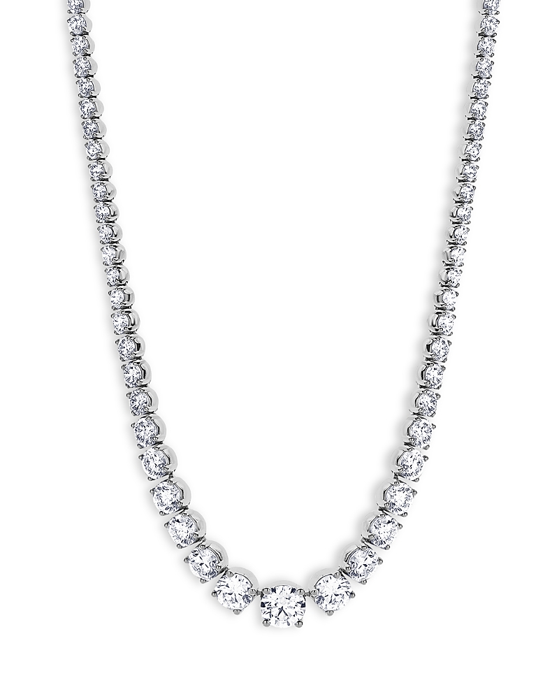 Bloomingdale's Fine Collection Certified Lab Grown Diamond Graduated Tennis Necklace in 18K White Gold, 30.0 tcw