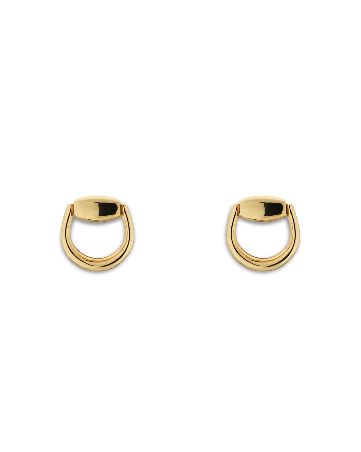 Gucci 18K Yellow Gold Horsebit Stud Earrings