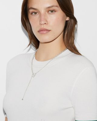 Sterling Silver Trademark Heart Lariat Necklace, 24&amp;quot;