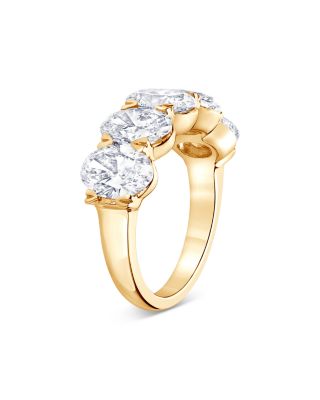 Certified Lab Grown Diamond Oval Band in 18K Yellow Gold, 5.0 tcw