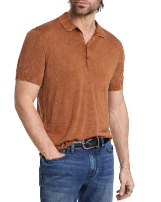 John Varvatos Chatham Crinkle Textured Regular Fit Polo Shirt