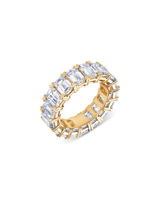 Bloomingdale's Fine Collection - Certified Lab Grown Diamond Emerald Cut Eternity Band in 18K Yellow Gold, 10.0 ct. t.w.