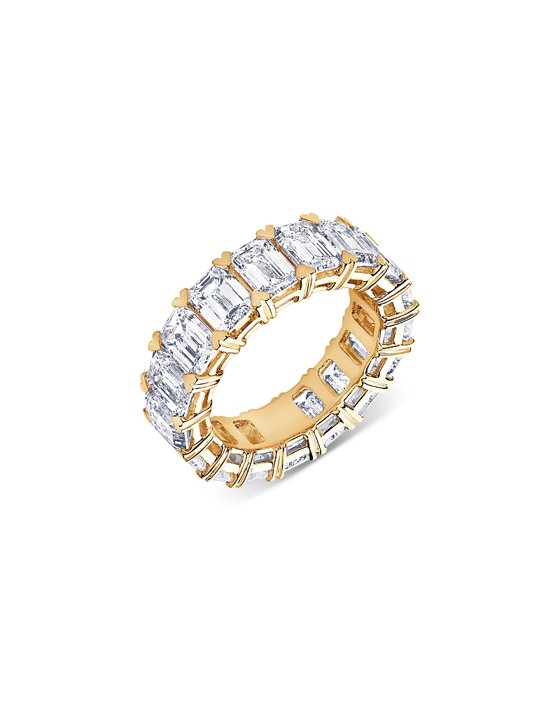 Bloomingdale's Fine Collection Certified Lab Grown Diamond Emerald Cut Eternity Band in 18K Yellow Gold, 10.0 tcw