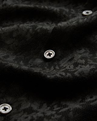 Cotton Lace Jacquard Regular Fit Button Down Shirt 