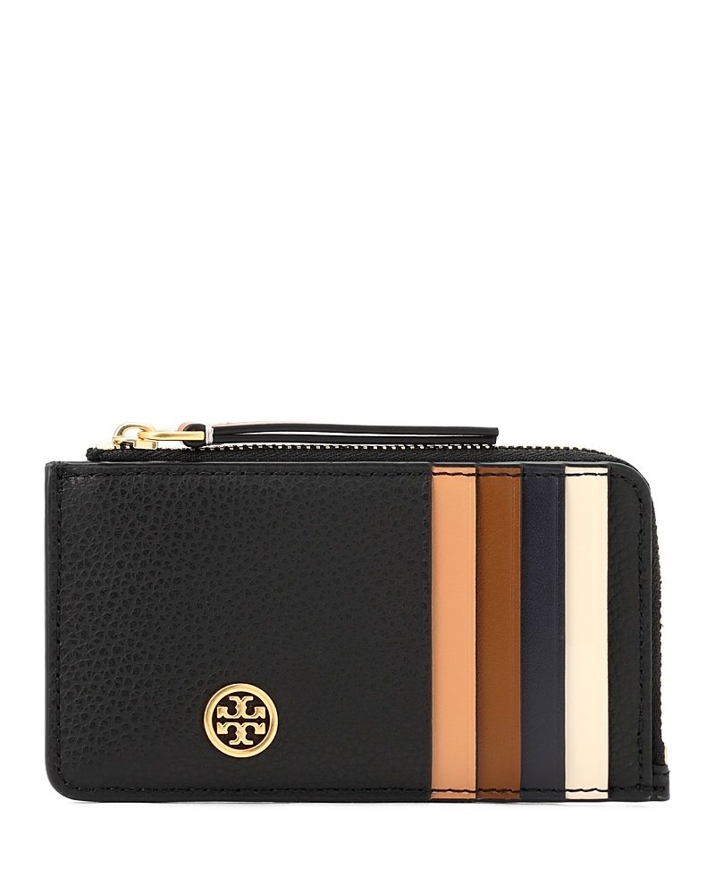 Tory Burch Robinson Pebbled Zip Card Case