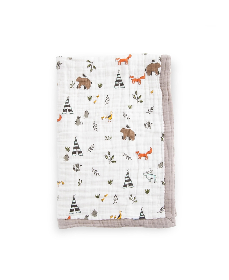 Little Unicorn Cotton Muslin Baby Quilt In Forest Friends