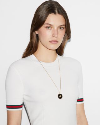 18K Yellow Gold Interlocking Diamond & Black Onyx Pendant Necklace, 27"