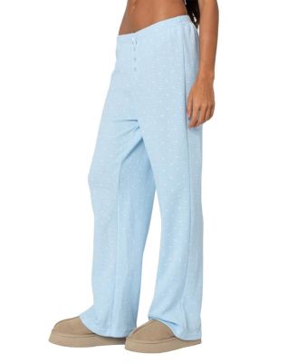 Petal Printed Waffle Pants