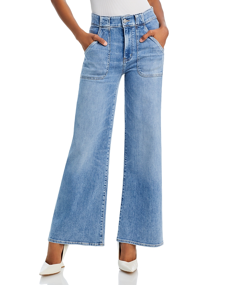 Frame Le Easy Flare Frayed Jeans In Carpenter