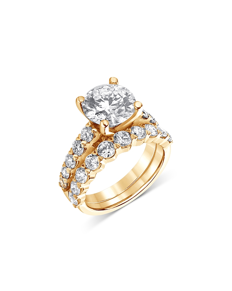 Bloomingdale's Fine Collection Certified Lab Grown Diamond Bridal Set In 18k Yellow Gold, 4.75 Ct. T. W. In Gold