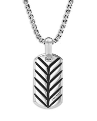 Men's Chevron Tag in Sterling Silver, 21mm