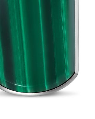 Men's Chevron Tag in Sterling Silver with Malachite, 27mm