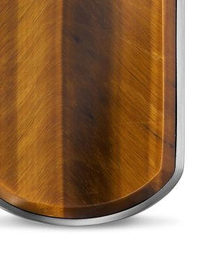 Men's Chevron Tag in Sterling Silver with Tiger's Eye, 27mm