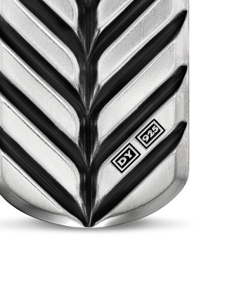 Men's Chevron Tag in Sterling Silver with Lapis Lazuli, 27mm