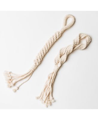 Natural Cotton Macrame Dog Toy, 2-Pack
