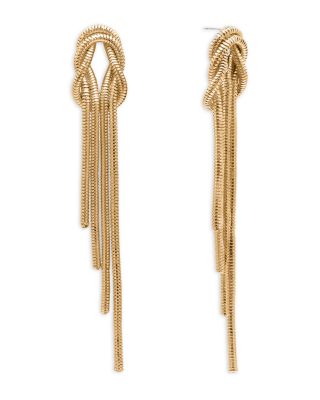 Shashi Arya Knotted Snake Chain Linear Drop Earrings