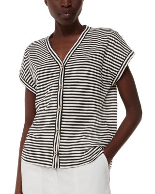 Whistles - Jilly Stripe Button Front Top