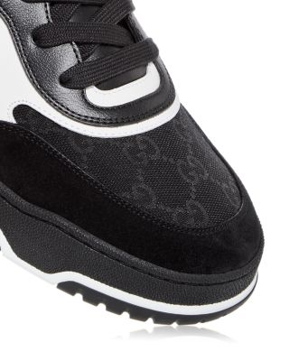 Men&#39;s Re-Web Low Top Canvas and Leather Sneakers