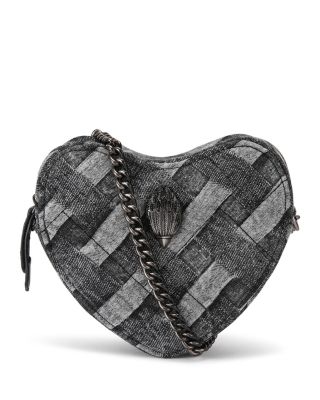 Kurt Geiger London Kensington Denim Heart Shaped Crossbody