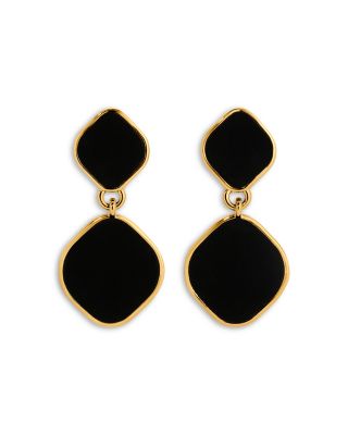 Heaven Mayhem - Alma Black Velvet Drop Earrings in 18K Gold Plated