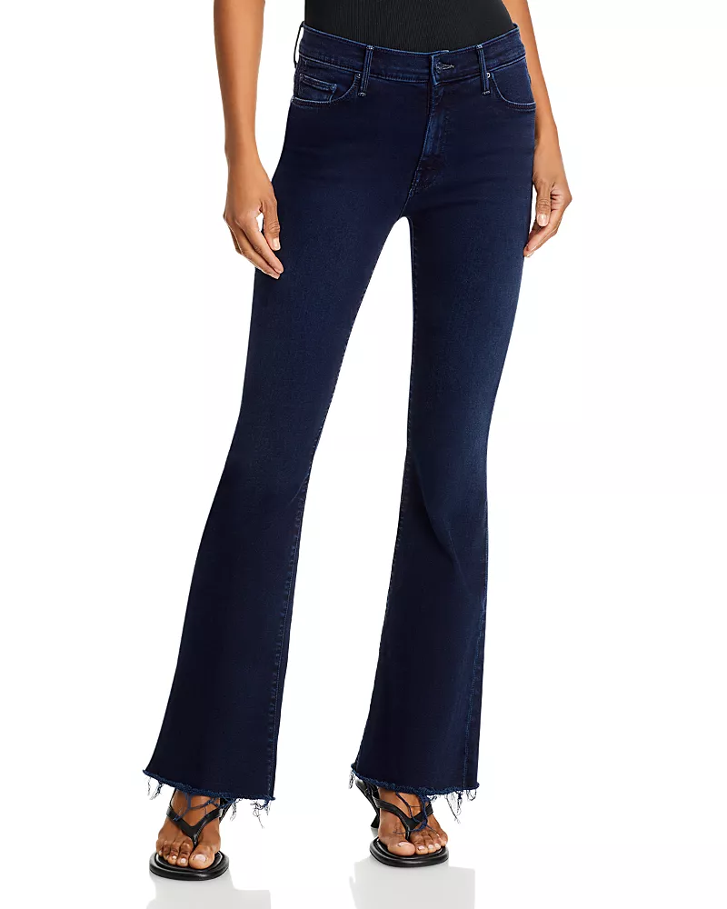 Mother The Weekender Mid Rise Flared Jeans in Chip On My Shoulder