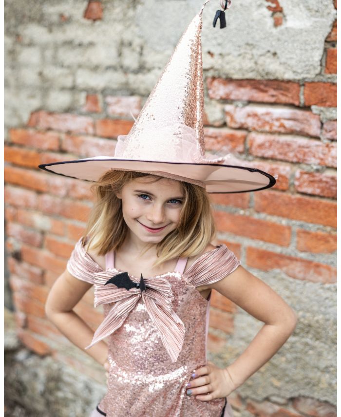 Unisex Glam Witch Dress with Hat Costume - Age 5-7 Years