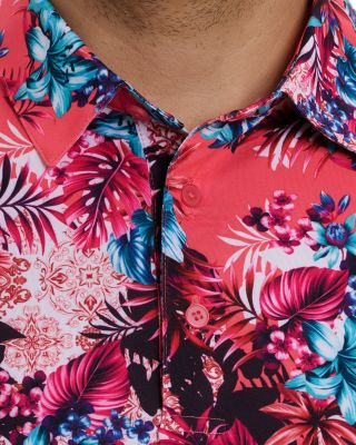 Island Time Floral Classic Fit Performance Polo Shirt