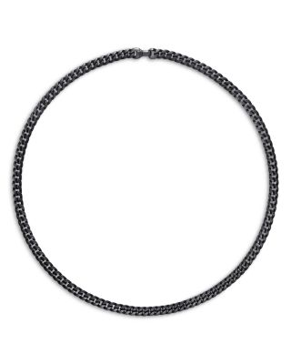 Men's Curb Chain Necklace in Black Titanium, 8mm