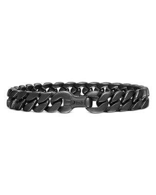 Men's Curb Chain Bracelet in Black Titanium, 11.5mm