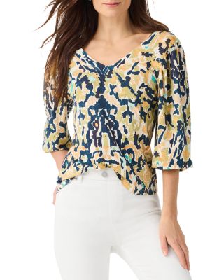NIC+ZOE - Vineyard Glow Printed Elbow Sleeve Top