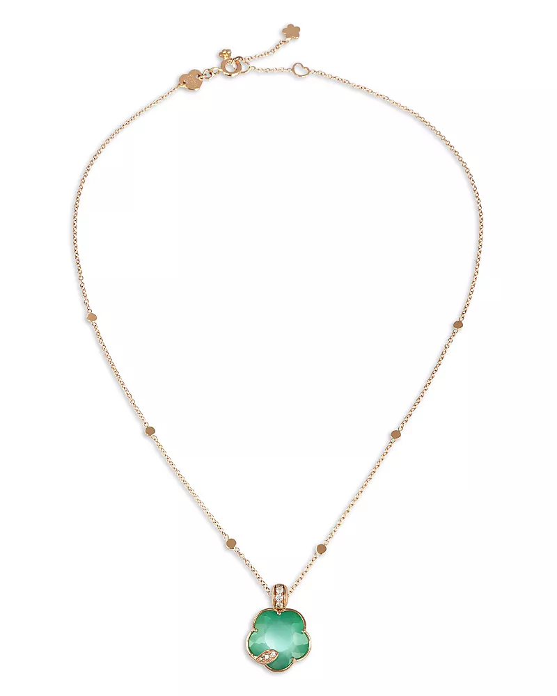 Pasquale Bruni Petit Joli Lunaire 18K Rose Gold Lunar Garden Gem Necklace with Diamonds, 0.12 tcw