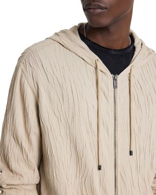 Ishan Crinkle Zip Front Hoodie