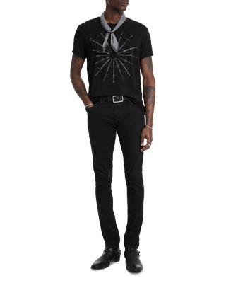 Cotton Raw Edge Daggers Circle Graphic Tee