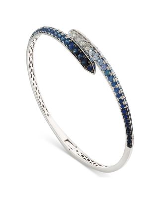 Alberto Milani 18K White Gold Via Fiori Scuri Ombre Diamond & Blue Sapphire Bypass Cuff Bracelet - Exclusive, Italy Campaign